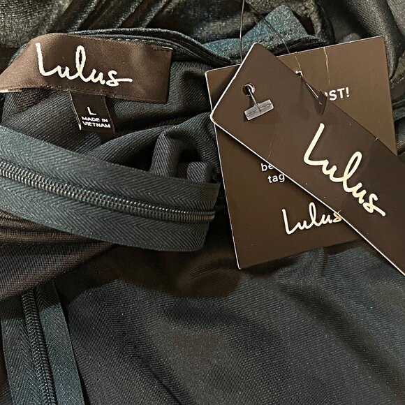 Lulus Velvet Wrap Midi Dress Sleeveless V-Neckline Adjustable Party Large NWT - Picture 10 of 10